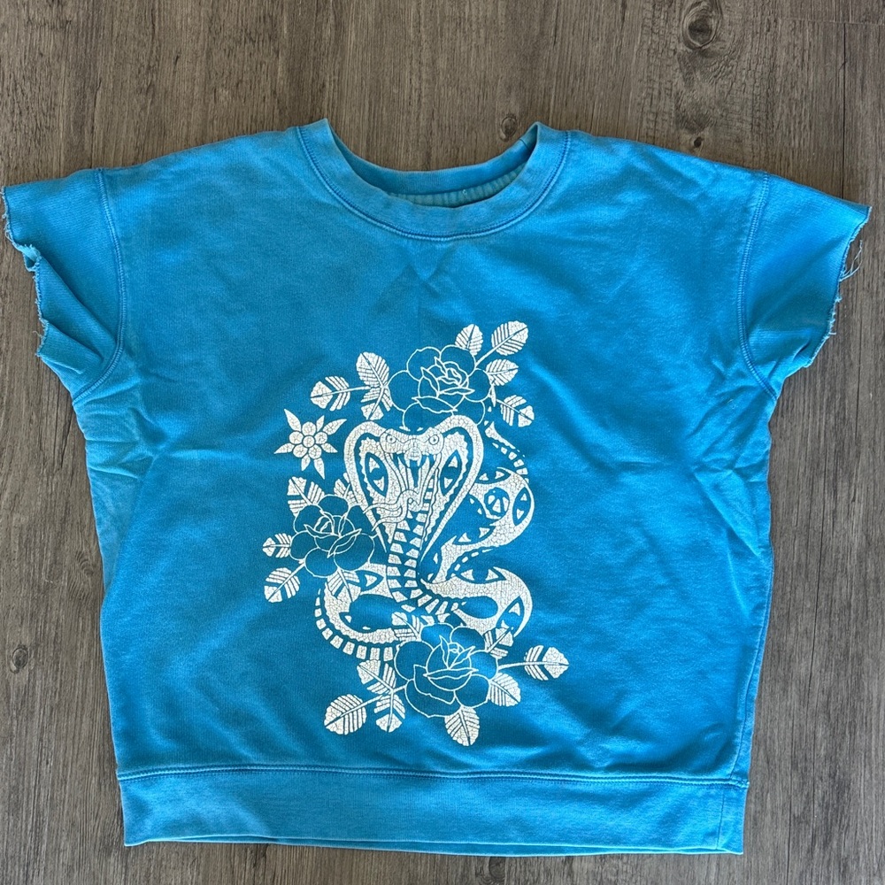 Zadig & Voltaire Blue Kids Sweatshirt with Snake Graphic